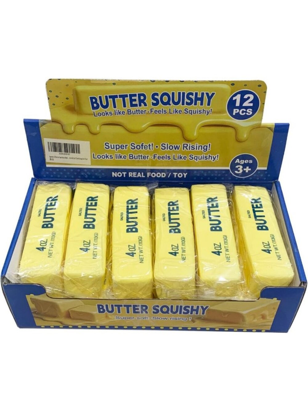 12 Pack Realistic Butter Stick Squishy Toys - Scented Stress Relief Fidget for